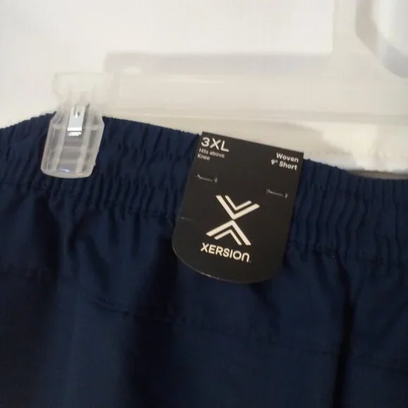 Xersion Shorts Men 3XL Stretch Waist Above Knee Pockets Blue - Picture 13 of 13